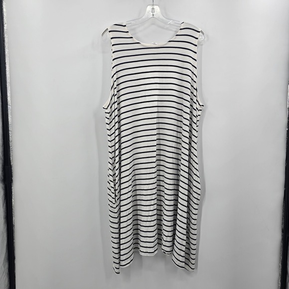 Melrose and Market Dresses & Skirts - Melrose and Market Dress Womens 3X Striped Sleeveless Pocket Swing Navy White